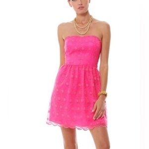 Lilly Pulitzer $278 Payton spring summer fuchsia floral organza dress